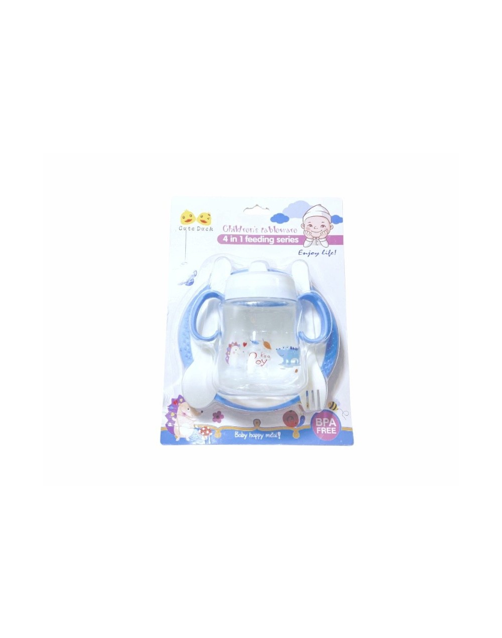 Set de vajillas para bebés 4 en 1 niña y niño