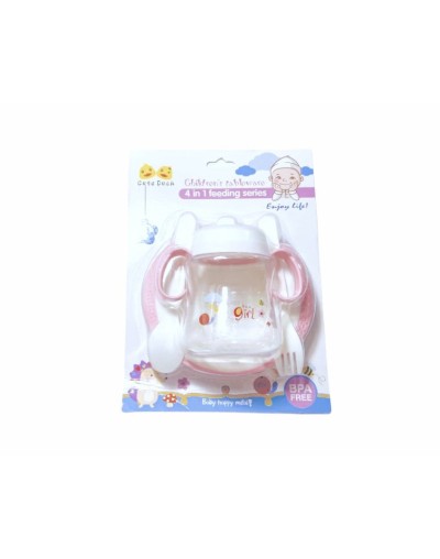 Set de vajillas para bebés 4 en 1 niña y niño