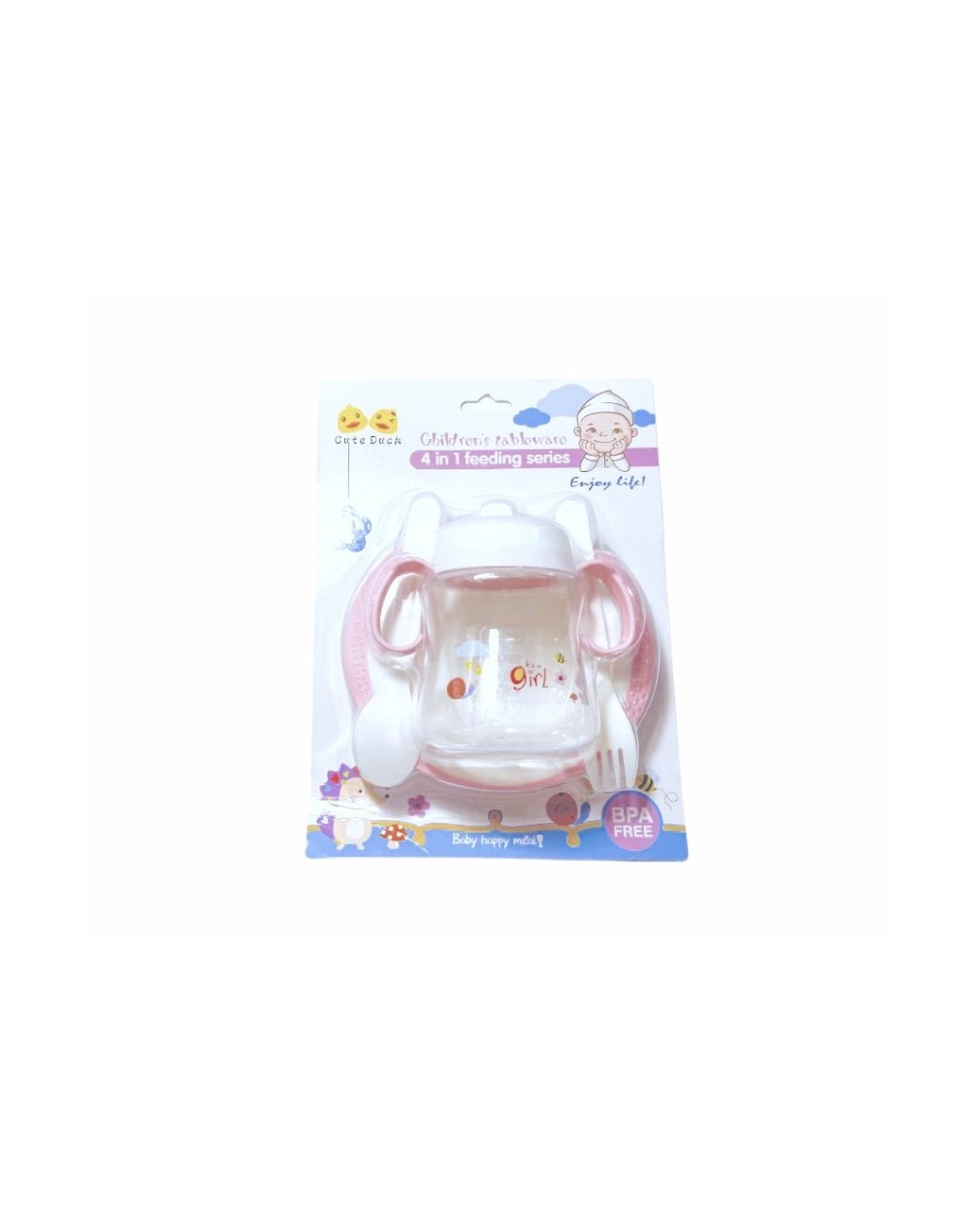 Set de vajillas para bebés 4 en 1 niña y niño