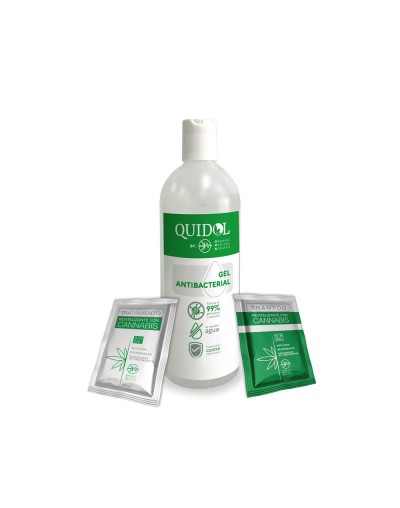Kit Gel Antibacterial  Sachet Shampoo y Acondicionador Cannabis 30ml