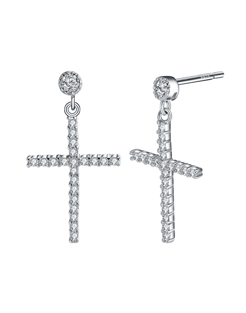 Aretes de cruz elegante