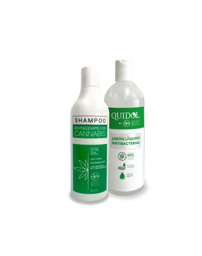Kit Shampoo Cannabis Seed Oil OMG 300ml  Jabón Líquido Quidol X 500ml