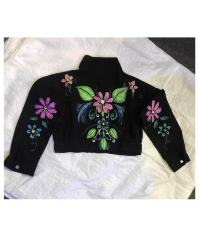Chaqueta pintada a mano flores