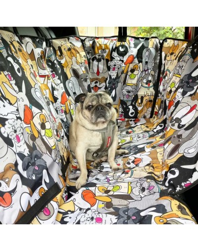 Forro protector mascotas premium cubrepuertas estampado - boss dylan