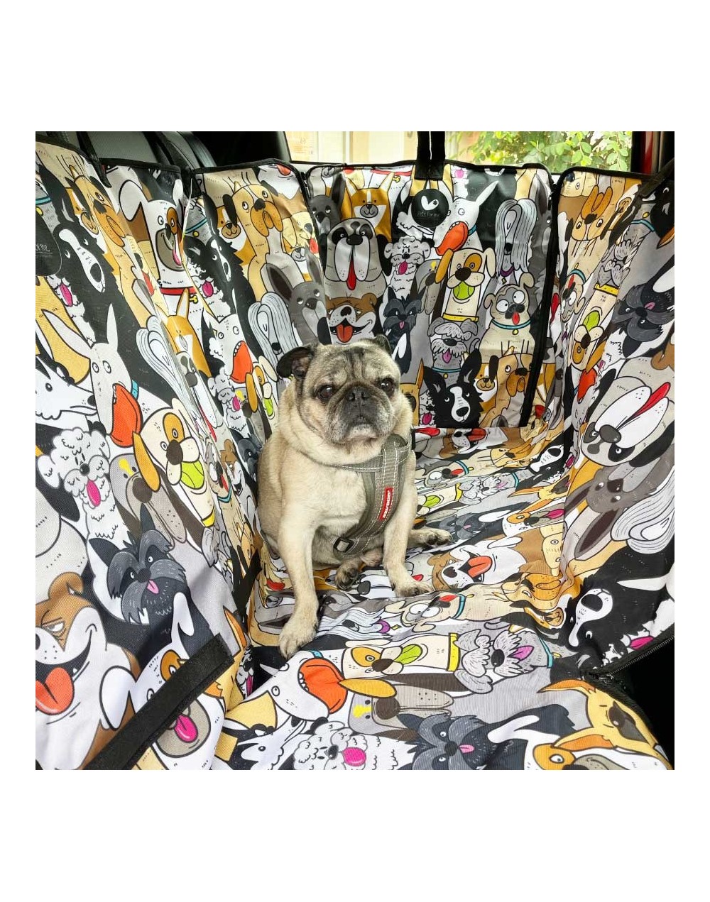 Forro protector mascotas premium cubrepuertas estampado - boss dylan