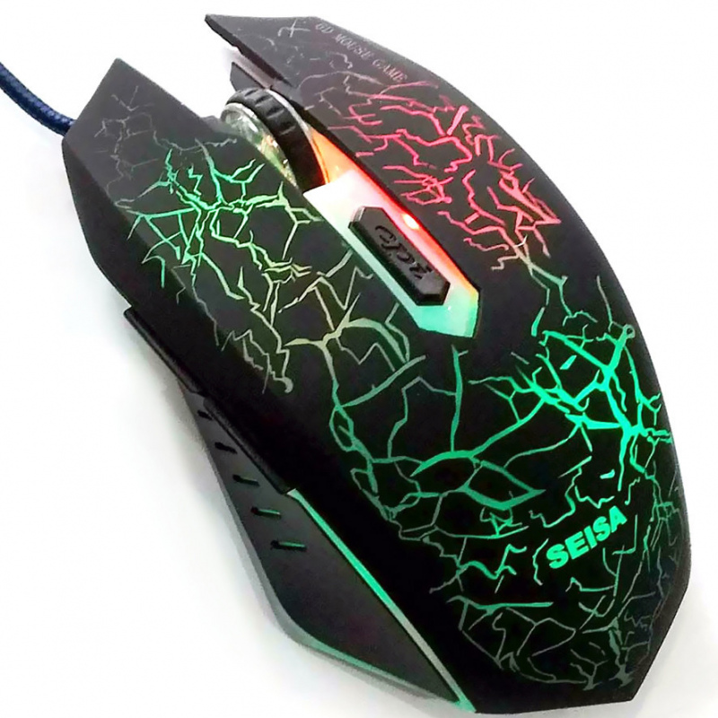 MOUSE OPTICO RGB GAMER 8 LUCES SECUENCIALES 1000 DPI