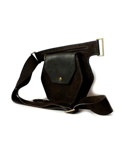 Riñonera Panal ANKAY Unisex 100 Cuero natural Hecho a mano