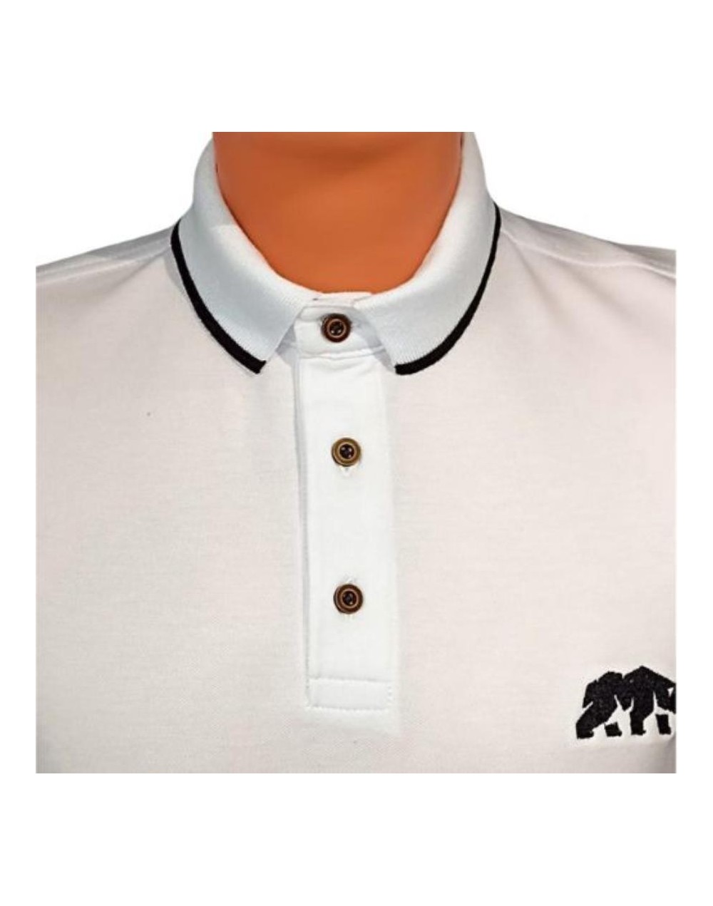 Camiseta polo con cuello tejido blanca.