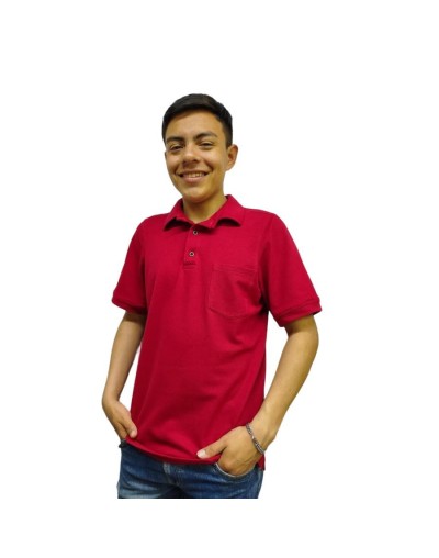 Camiseta polo con cuello camisero roja