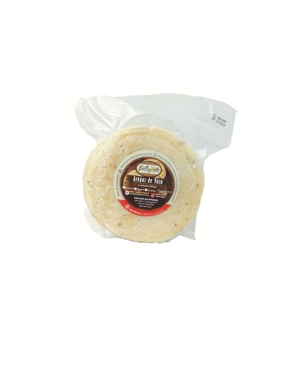 Arepa de yuca vegana con semillas de chía