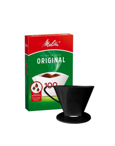 Portafiltro melitta negro tamaño 100 con 30 filtros