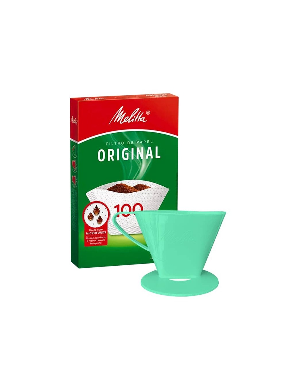 Portafiltro melitta verde tamaño 100 con 30 filtros