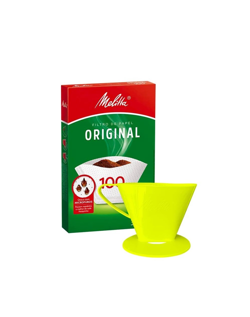 Portafiltro melitta verde lima tamaño 100 con 30 filtros