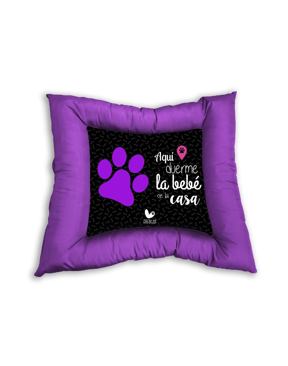 Cama para perro estampada 100% impermeable talla xxl - morada
