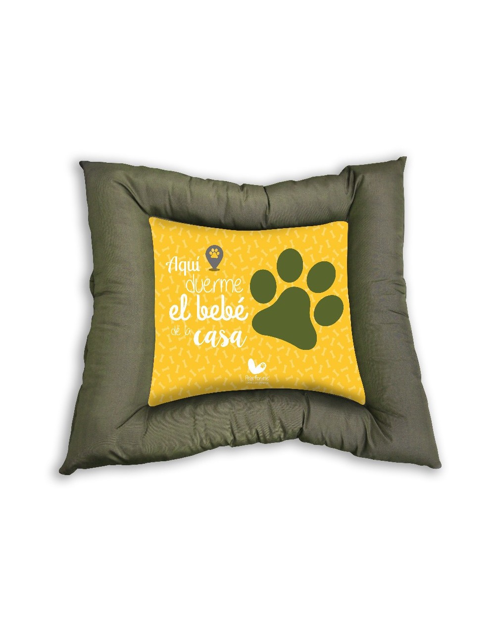 Cama para perro estampada 100% impermeable talla xxl - verde militar