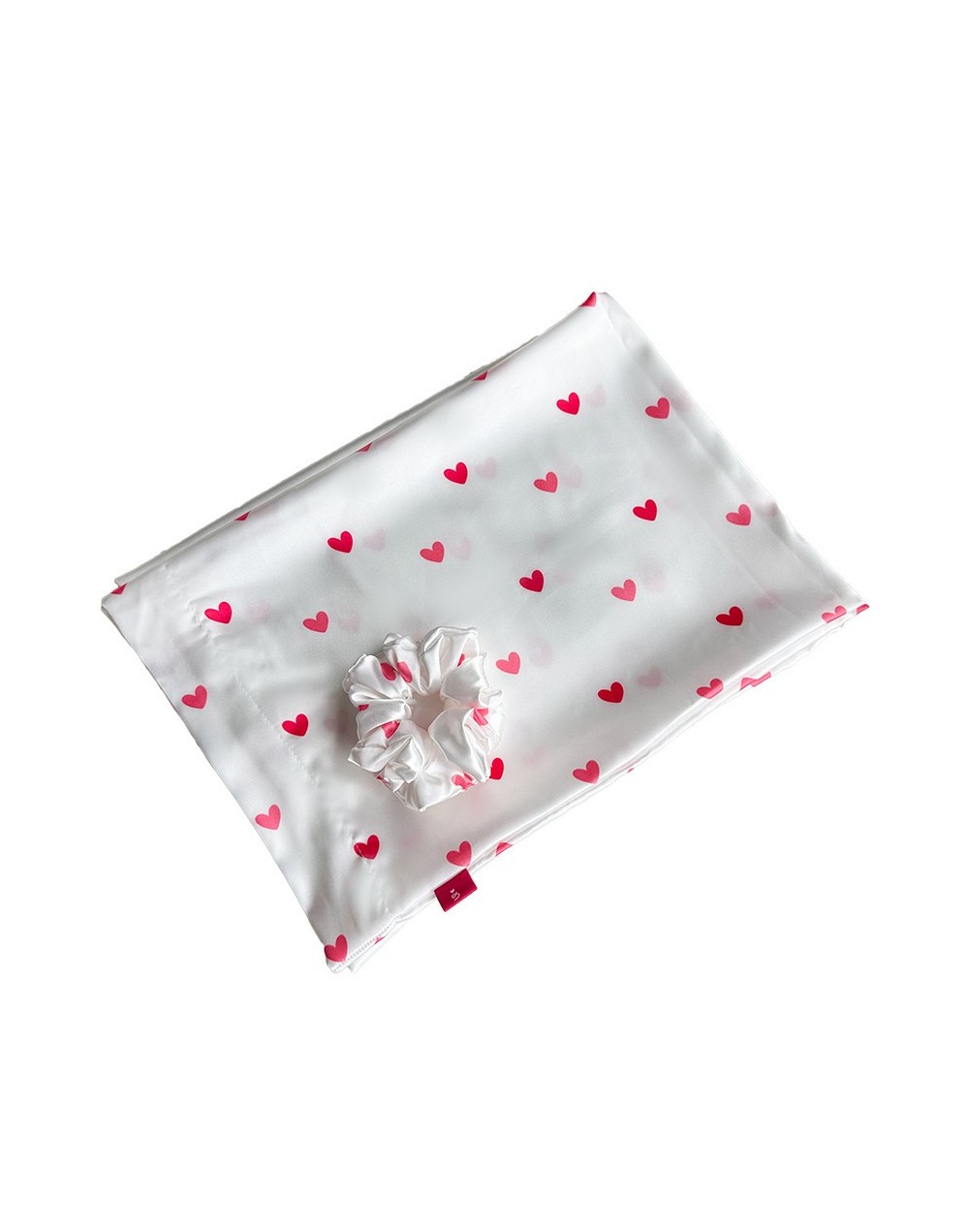 Funda para almohada en satín corazones