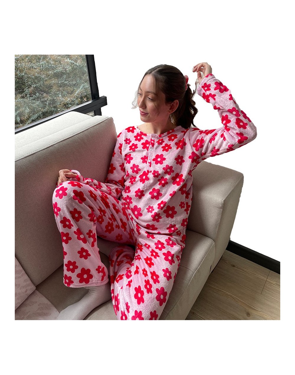 Pijama Ref. Red flower Buso & Pantalón