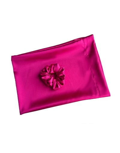 Funda para almohada en satín fucsia