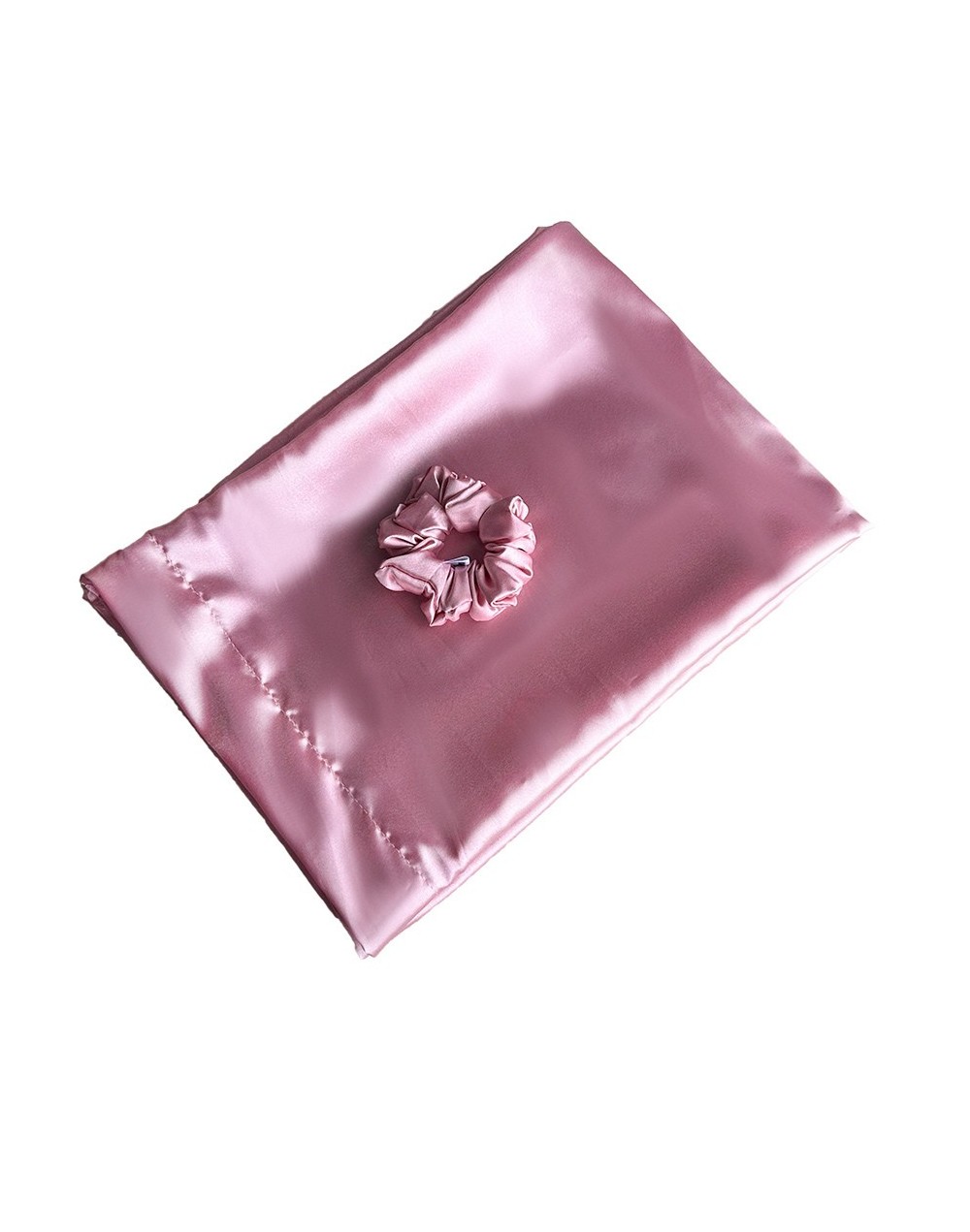 Funda para almohada en satín rosada
