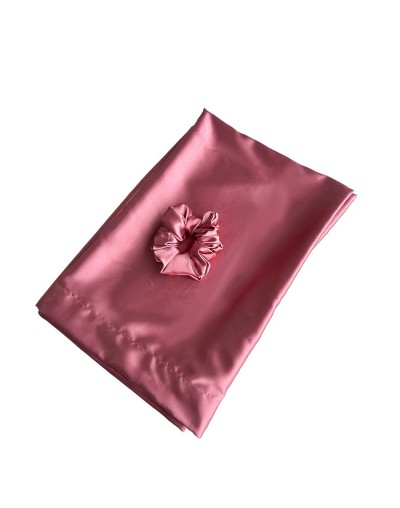 Funda para almohada en satín salmon