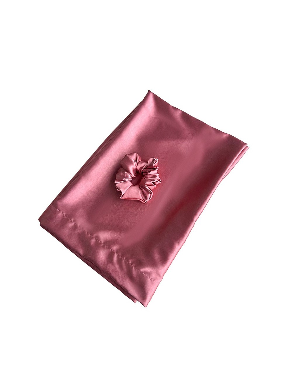 Funda para almohada en satín salmon