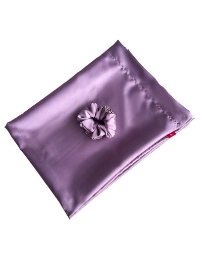 Funda para almohada en satín malva