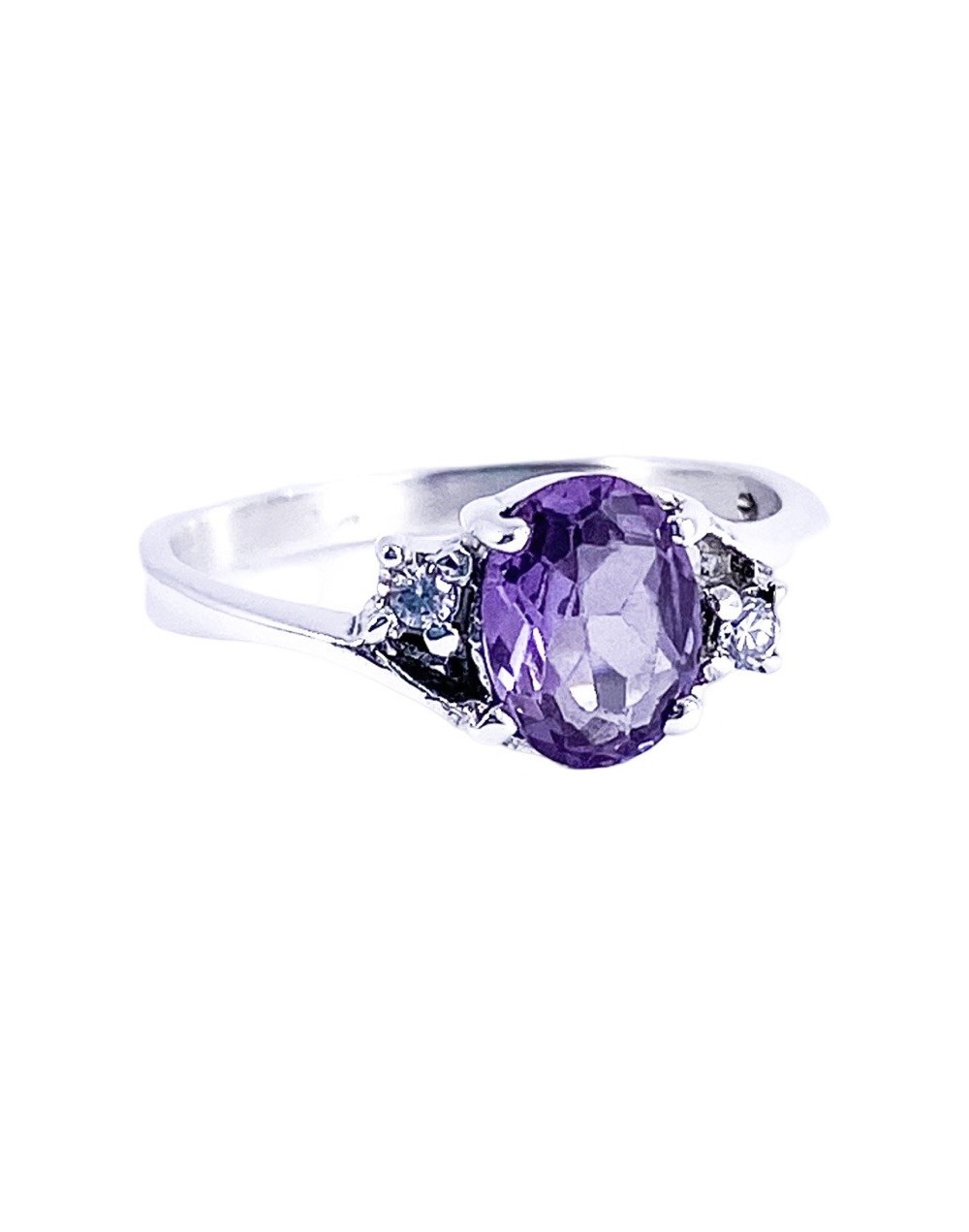 Anillo en piedra alejandra y plata