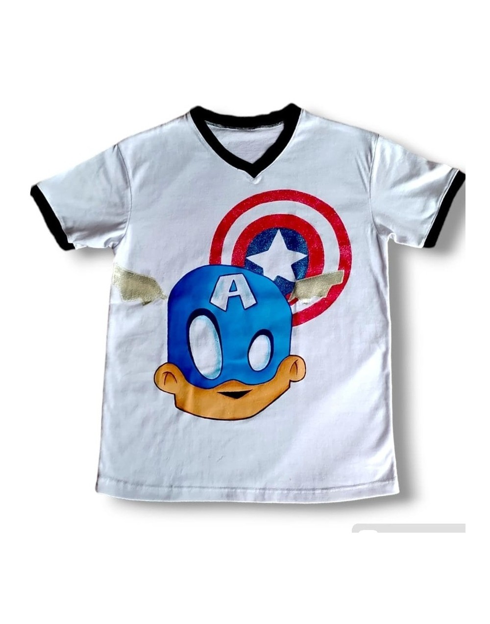 Camiseta pintada a mano del capitán america