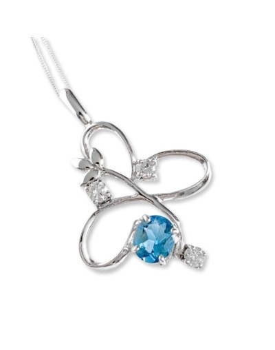 Dije en topacio azul y plata