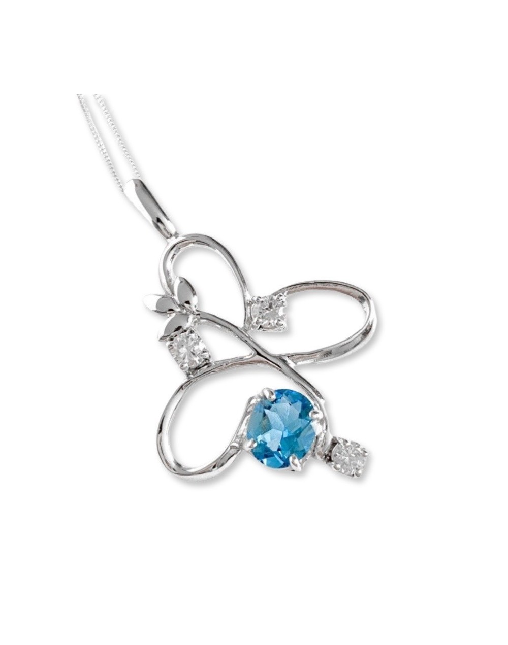Dije en topacio azul y plata