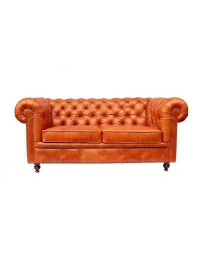Sofá oxford chesterfield en cuero