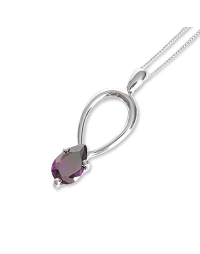 Dije en zircon amatista y plata