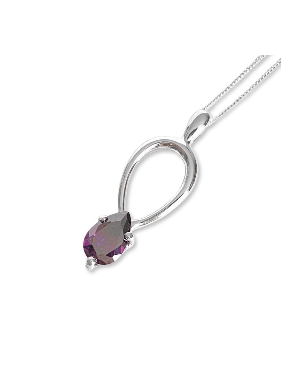 Dije en zircon amatista y plata