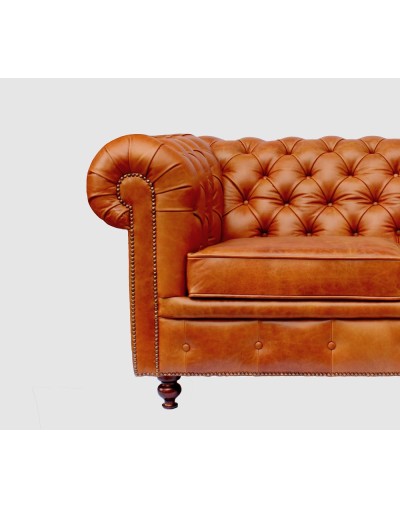 Sofá oxford chesterfield en cuero