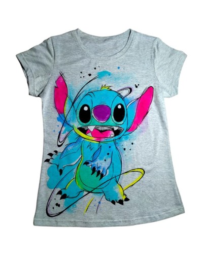 Camiseta pintada a mano de Stitch