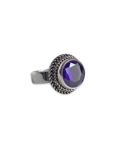 Anillo estilo boho en plata y zircon