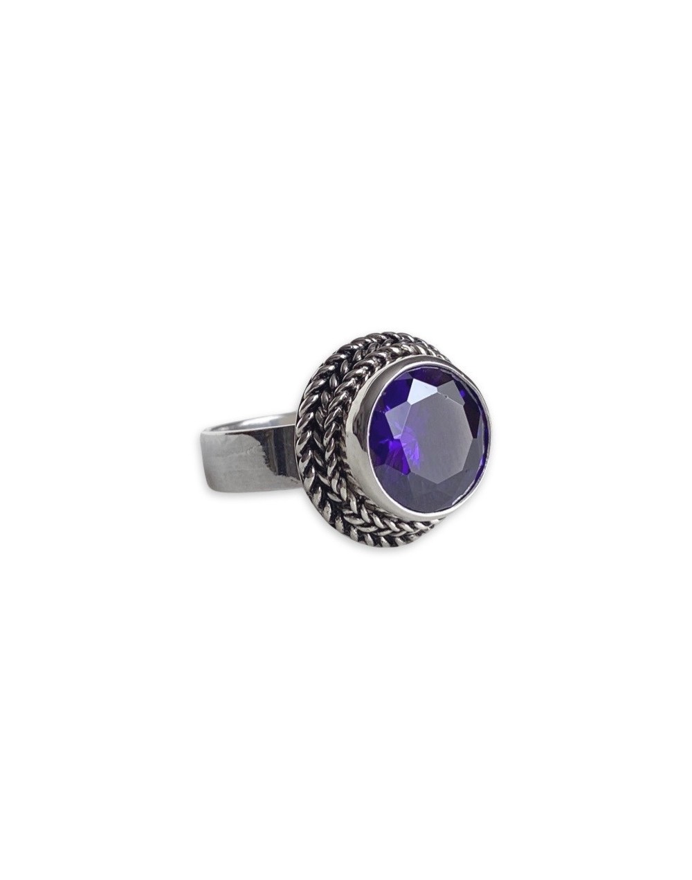 Anillo estilo boho en plata y zircon