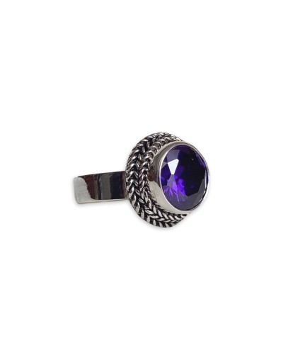 Anillo estilo boho en plata y zircon