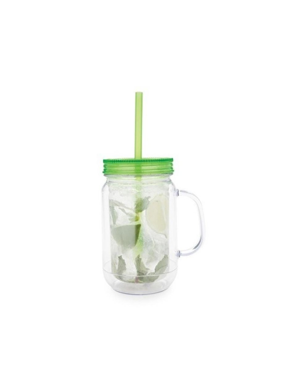 Vaso transparente con pitillo