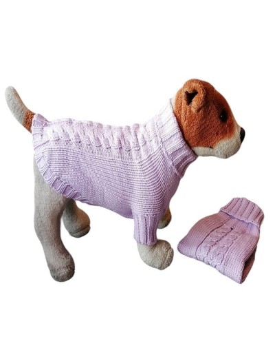 Suéter para mascota trenza ovejero lila