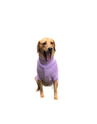 Suéter para mascota trenzado lila