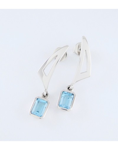 Pendientes En Plata Ley 950 Con Topacios 
