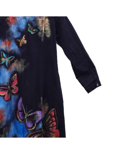Chaqueta tipo gabardina diseño mariposas cascada