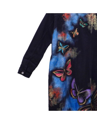 Chaqueta tipo gabardina diseño mariposas cascada