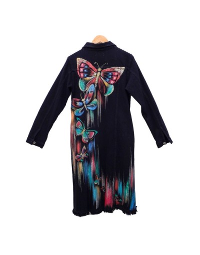 Chaqueta tipo gabardina diseño mariposas grandes multicolor
