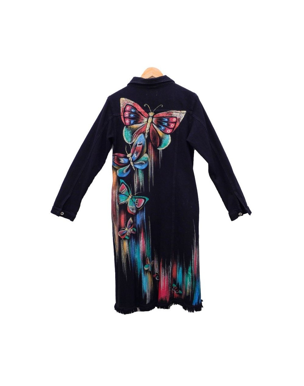 Chaqueta tipo gabardina diseño mariposas grandes multicolor