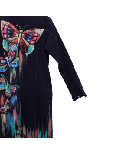Chaqueta tipo gabardina diseño mariposas grandes multicolor