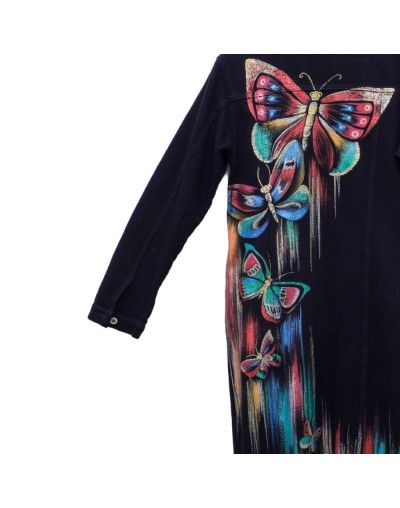 Chaqueta tipo gabardina diseño mariposas grandes multicolor