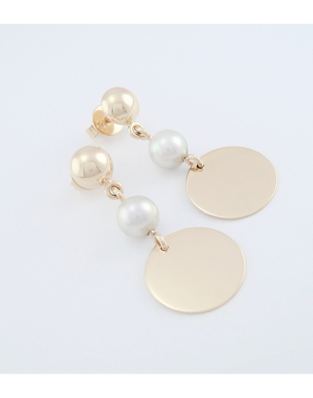 Pendientes En Oro Amarillo 18 Kt Con Perlas Naturales De Cultivo