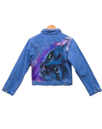Chaqueta clásica dama diseño gato negro